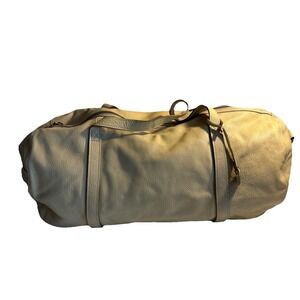 Rabeanco Pebble Leather Weekender Gym Overnight Duffle Bag Cream Yellow 22x14